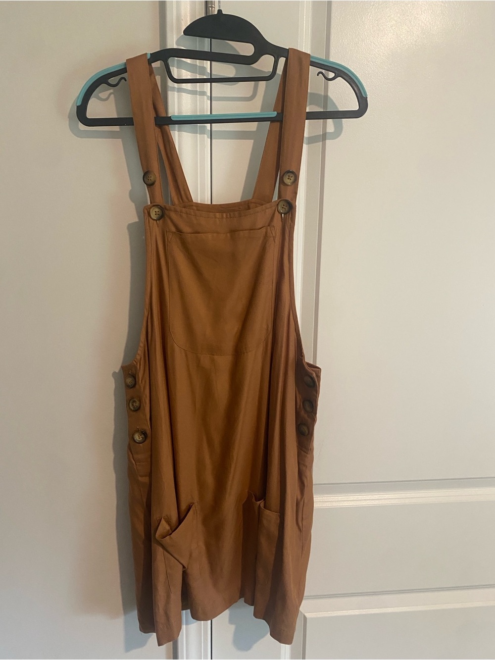 Earthbound Trading Co. Rust Brown Overall Dress with Straps